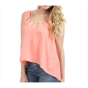BCBGeneration FLASH PINK CUTOUT NECK CROP TOP SIZE XS